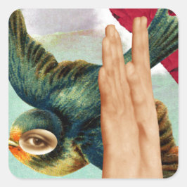 Adesivo Quadrado Olho do Beholder, Colagem digital de Abstrato