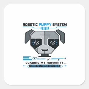 Adesivo Quadrado Olhos de Robô Cyborg Futurista Ficção Científica C