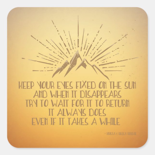 Adesivo Quadrado Olhos Fixos no Sol (Frente)