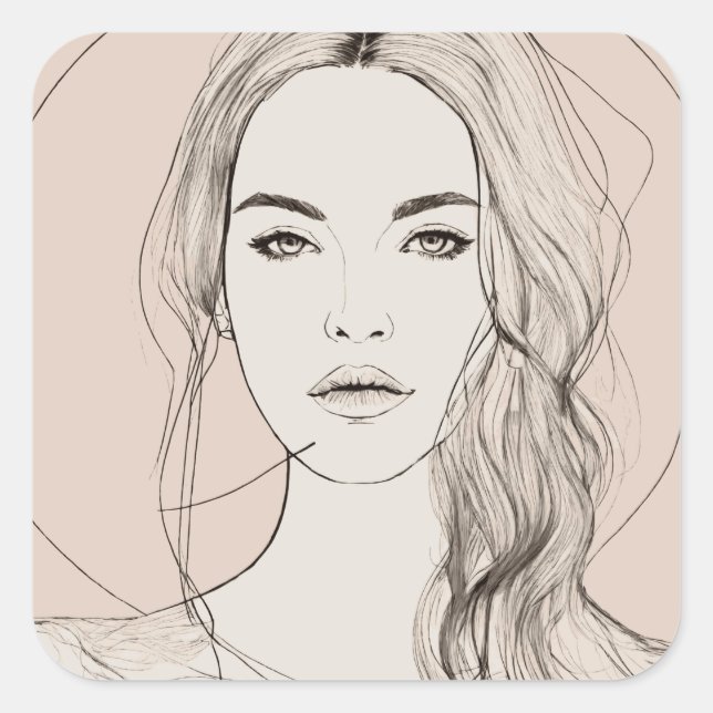 Adesivo Quadrado Olhos Mesmerizantes, Lábios Lindos!! (Frente)