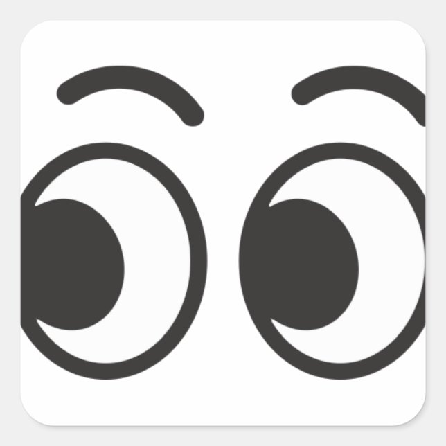 Adesivo Quadrado Olhos que parecem emoji (Frente)