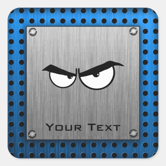 Adesivo Quadrado Olhos Zangados; Olhos de Metal (Frente)