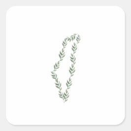 Adesivo Quadrado Olive Leaf Map of Palestine