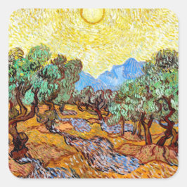 Adesivo Quadrado Oliveiras (1889) paisagista Vincent Van Gogh