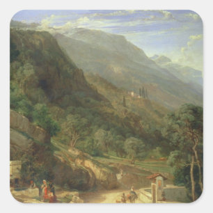 Adesivo Quadrado Oliveiras de Varenna, Lago Como, Itália, 1861 (o)