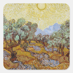Adesivo Quadrado Oliveiras de Vincent van Gogh  , 1889