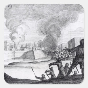 Adesivo Quadrado Oliver Cromwell Besieges o Drogheda em 1649-50