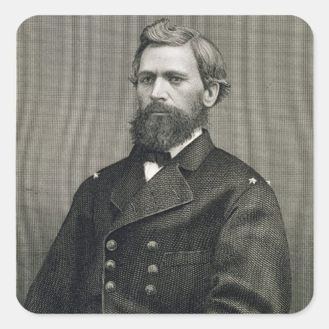 Adesivo Quadrado Oliver Otis Howard (1830-1909), gravado por Robert (Frente)