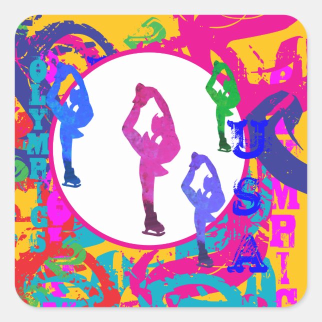 ADESIVO QUADRADO OLYMPIC SKATING  (Frente)