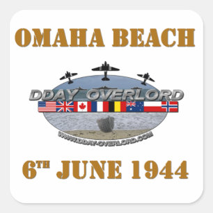 Adesivo Quadrado Omaha Beach 6th June 1944