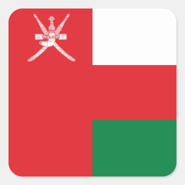 Adesivo Quadrado Oman Flag (Frente)