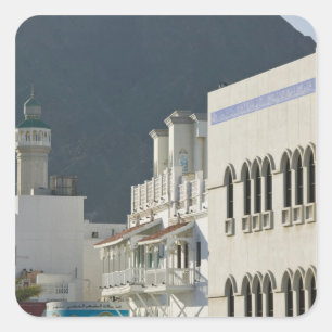 Adesivo Quadrado Oman, Muscat, Mutrah. Mesquita Mutrah Corniche e