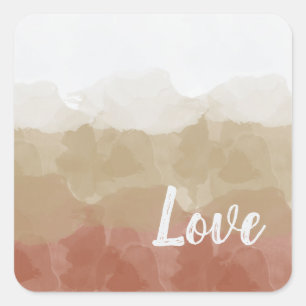 Adesivo Quadrado Ombre Brown e Tan Amor Gradação Graciosa