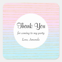 Adesivo Quadrado Ombro Azul Rosa com Dourada Festa das Linhas Obrig