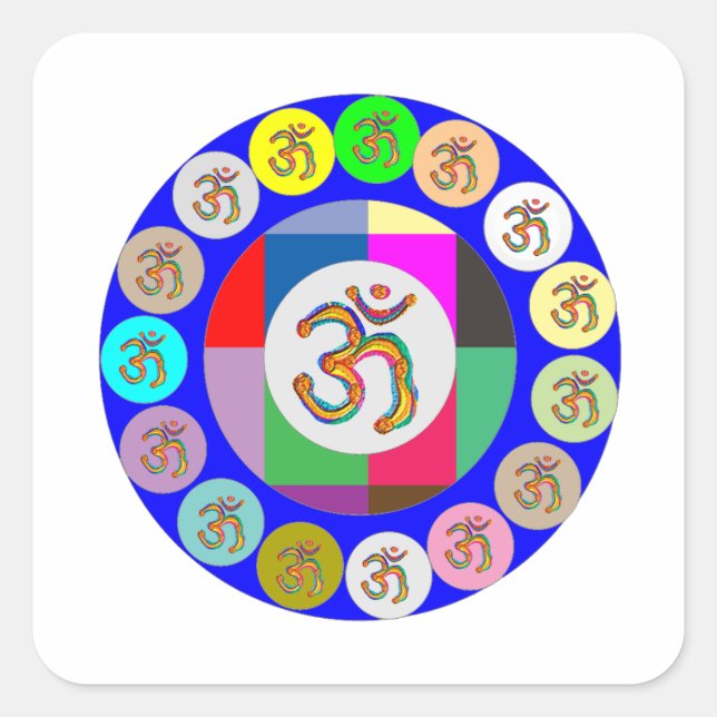 Adesivo Quadrado OmMantra OM MANTRA Moedas Design (Frente)