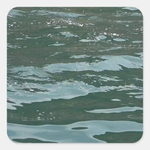 Adesivo Quadrado Ondas Azuis do OceanoDesign Abstrato do Mar