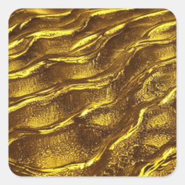 Adesivo Quadrado ondas de ouro
