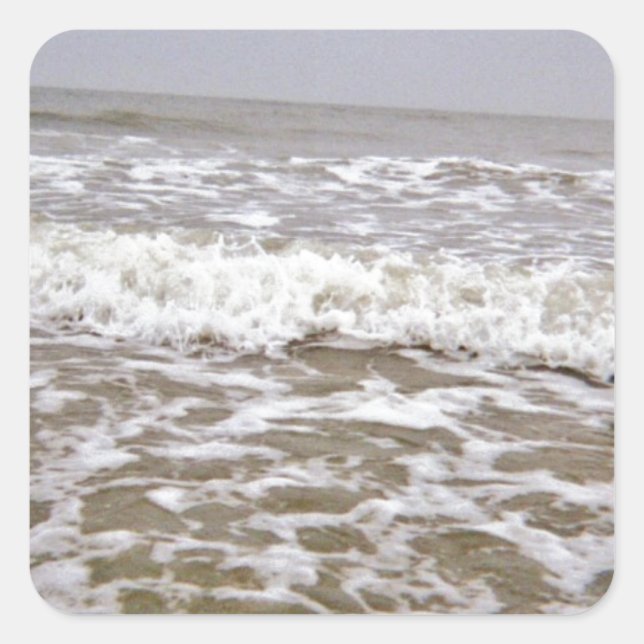 Adesivo Quadrado Ondas Irritadas Chegando na Costa (Frente)