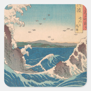 Adesivo Quadrado Ondas Japonesas Naruto Redemoinho Oceano Arte