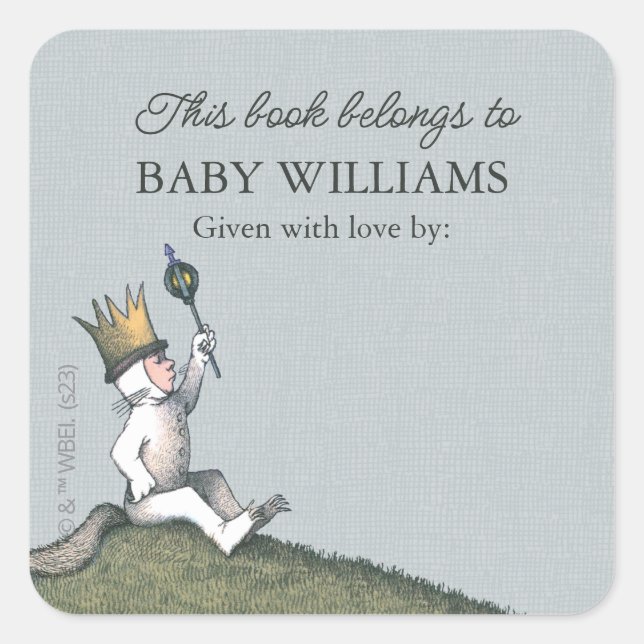 Adesivo Quadrado Onde As Coisas Selvagens São Este Livro Pertence (Frente)