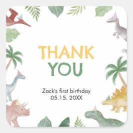 Adesivo Quadrado One A Saurus Dinosaur Boy Square