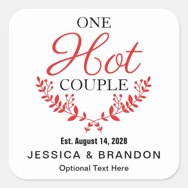 Adesivo Quadrado One Hot Couple Square Label HS036sqn (Frente)