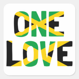 Adesivo Quadrado One Love Jamaican Flag Sticker
