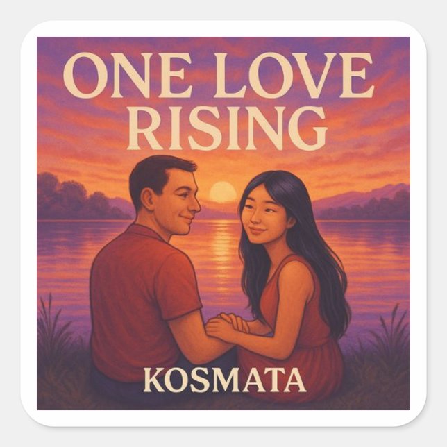 Adesivo Quadrado One Love Rising - Aufkleber (Frente)