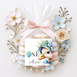 Adesivo Quadrado One Silly Goose Boy Birthday 