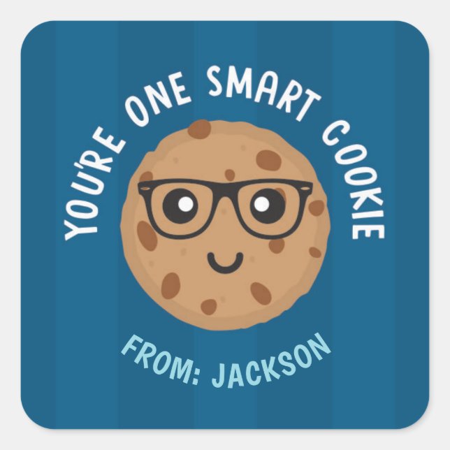 Adesivo Quadrado One Smart Cookie Valentine's Day Sticker (Frente)
