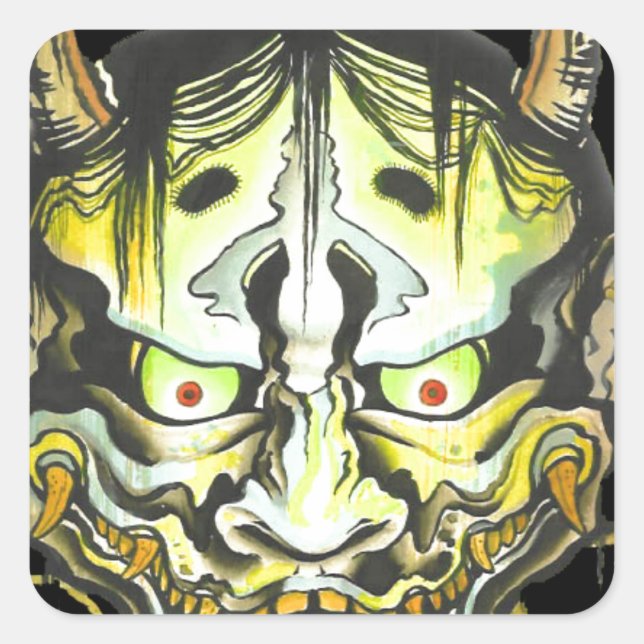 Adesivo Quadrado Oni Devil Design (Frente)