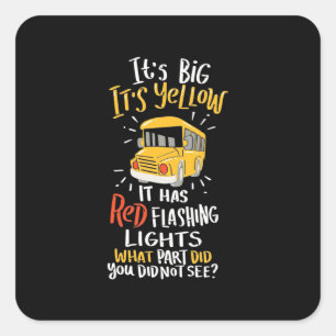 Adesivo Quadrado Ônibus Escolar É Grande E Amarelo