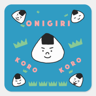 Adesivo Quadrado Onigiri Koro Koro (as Bolas de Arroz Rolante)