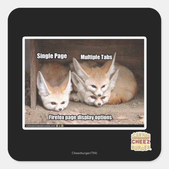 Adesivo Quadrado Opções de exibição de página (Frente)