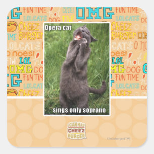 Adesivo Quadrado Ópera Cat