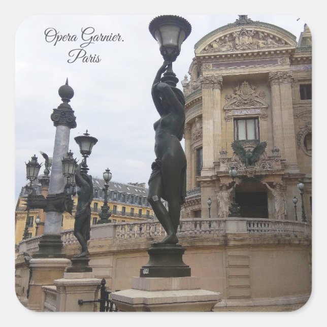 Adesivo Quadrado Ópera de Palais Garnier. Paris. França. (Frente)
