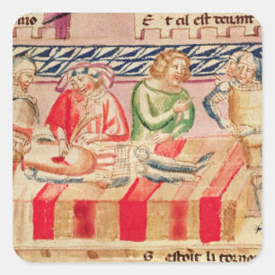 Adesivo Quadrado Operação em um soldado ferido