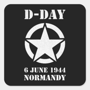 Adesivo Quadrado Operação Overlord 1944 D-Day 2024 Normandia