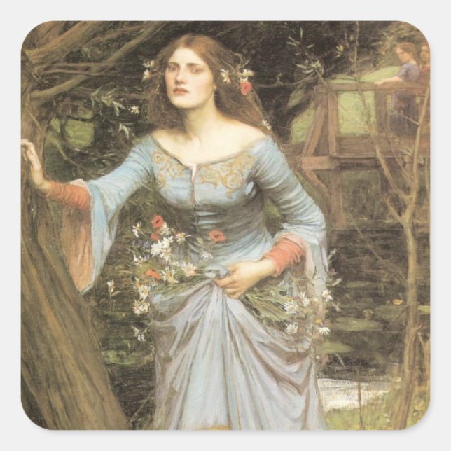 Adesivo Quadrado Ophelia com um Buquê (Frente)