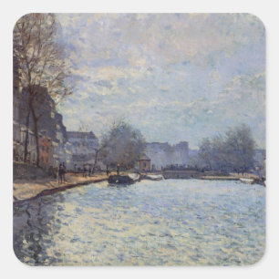 Adesivo Quadrado Opinião de Alfred Sisley do canal St Martin,