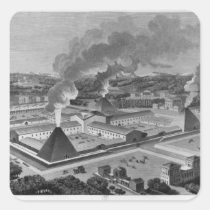 Adesivo Quadrado Opinião de perspectiva de uma forja do cânone