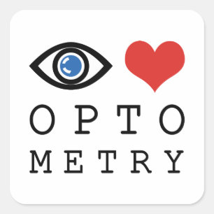 Adesivo Quadrado Optometria do Coração do Amor Ocular - Gráfico de