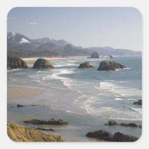 Adesivo Quadrado OR, Costa do Oregon, Parque Estadual do Ecola, vis