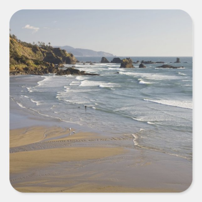 Adesivo Quadrado OR, Oregon Coast, Ecola State Park, Índia (Frente)