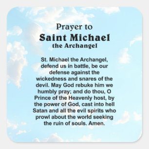 Adesivo Quadrado Oração Católica para Proteção e Coragem