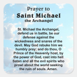 Adesivo Quadrado Oração Católica para Proteção e Coragem