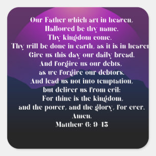 Adesivo Quadrado Oração do Senhor
