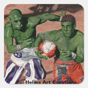 Adesivo Quadrado Orador Gladiador de Futebol Fantasy Art Stickers