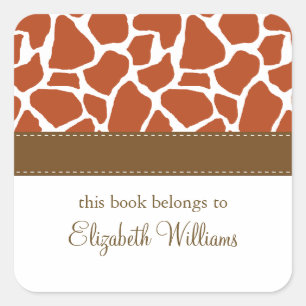 Adesivo Quadrado Orange Giraffe Pattern