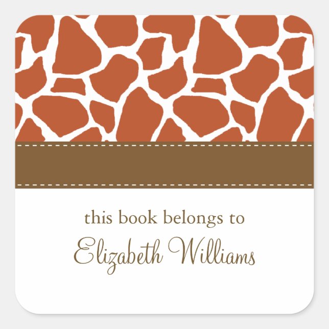 Adesivo Quadrado Orange Giraffe Pattern (Frente)